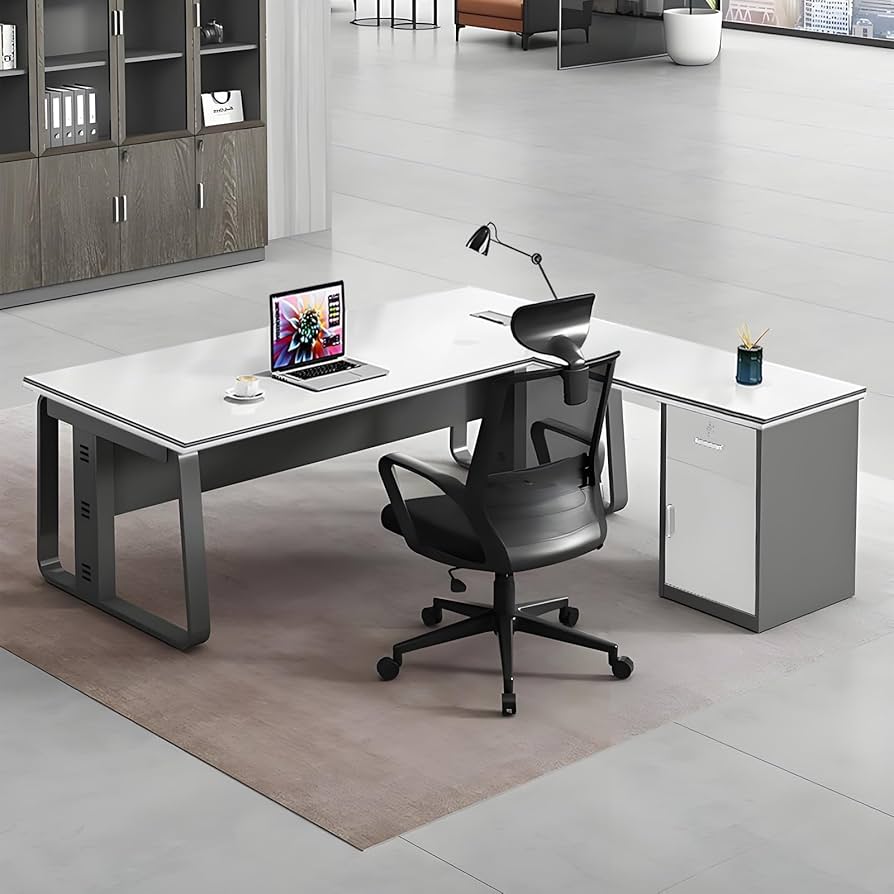 Amazon.co.jp: 社長デスク L字型 オフィスデスク 長さ120-220cm